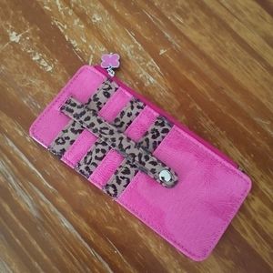 NEW Rolfs pink & cheetah print card/coin holder